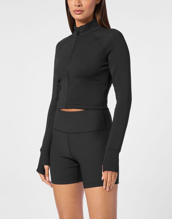 Plein Sport Cropped Jogging Full Zip Black