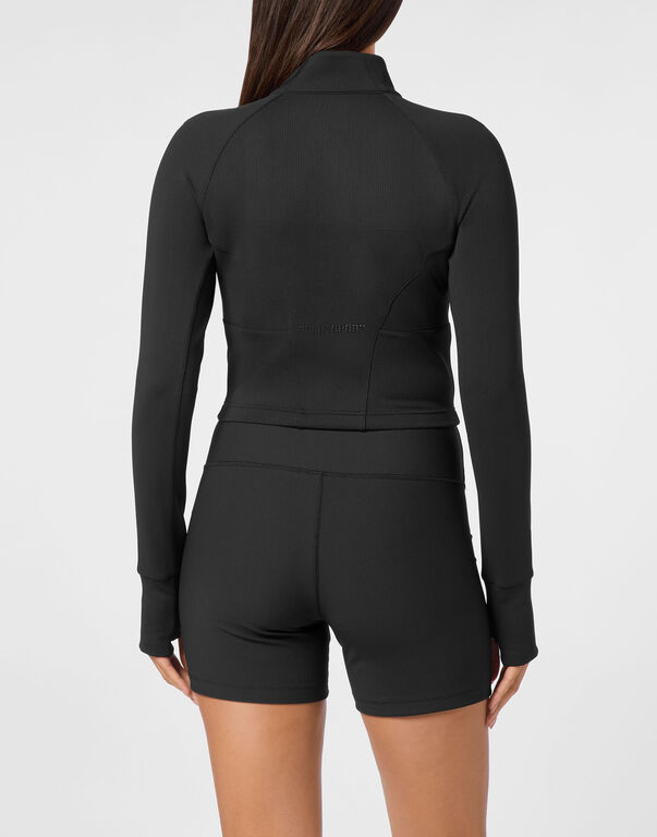 Plein Sport Cropped Jogging Full Zip Black