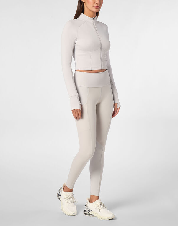 Plein Sport Cropped Jogging Full Zip Grey