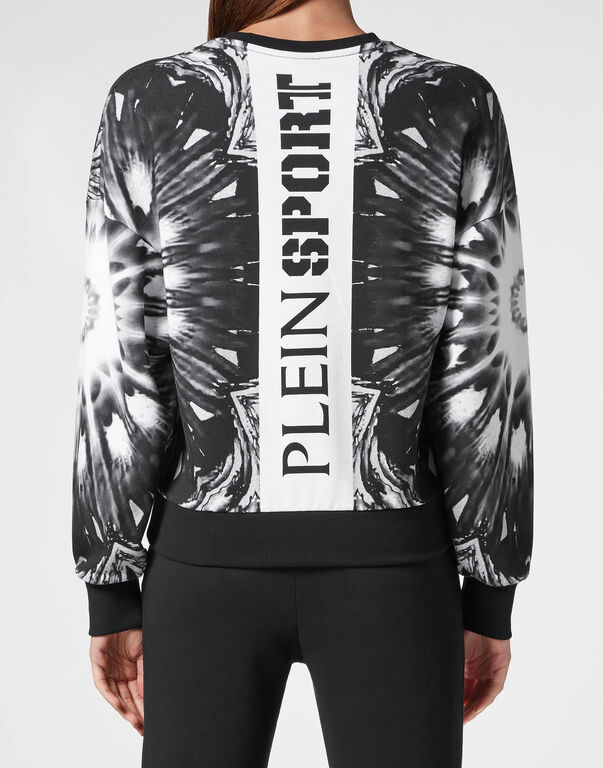 Plein Sport Cropped Roundneck Optical Flower Black
