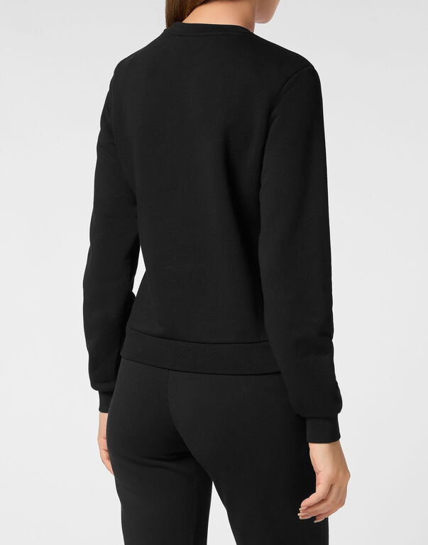 Plein Sport Cropped Roundneck Sweatshirt Black