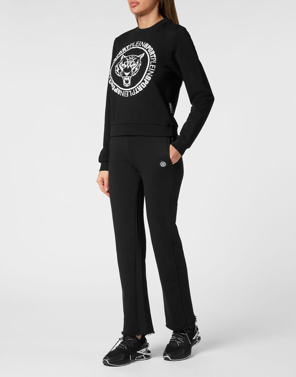 Plein Sport Cropped Roundneck Sweatshirt Black