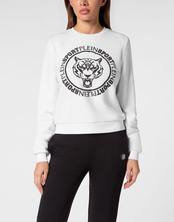 Plein Sport Cropped Roundneck Sweatshirt White