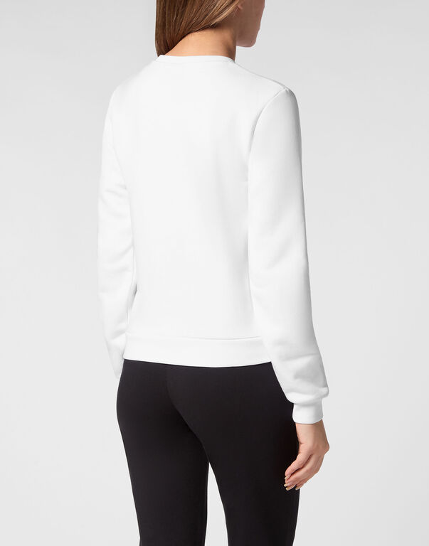 Plein Sport Cropped Roundneck Sweatshirt White