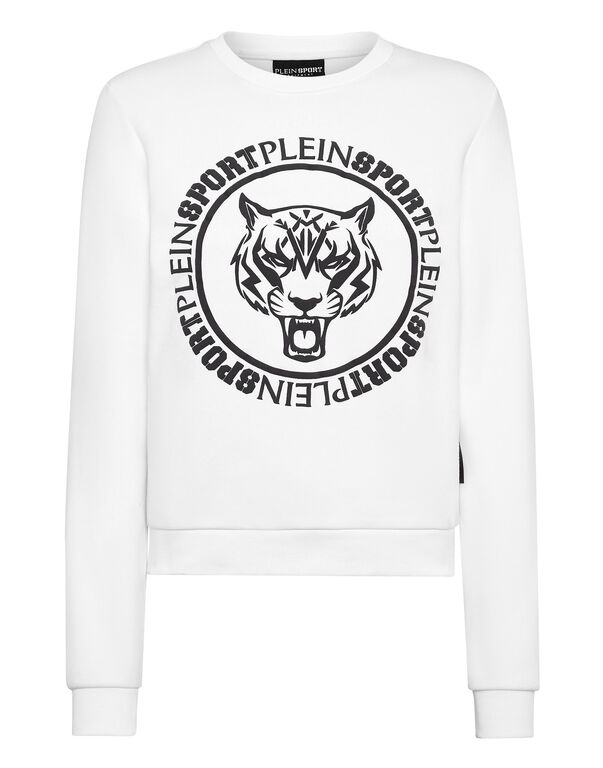 plein sport Cropped Roundneck Sweatshirt white