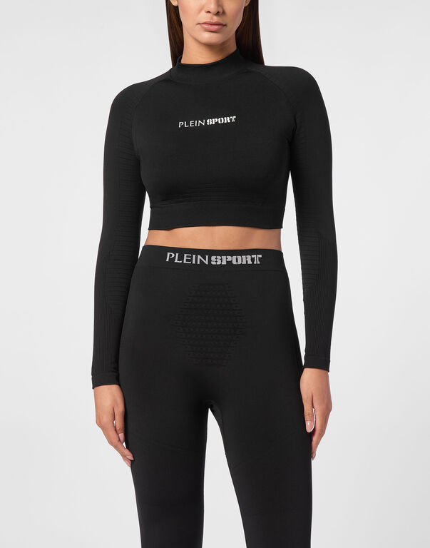 Plein Sport Cropped Sport Top Black
