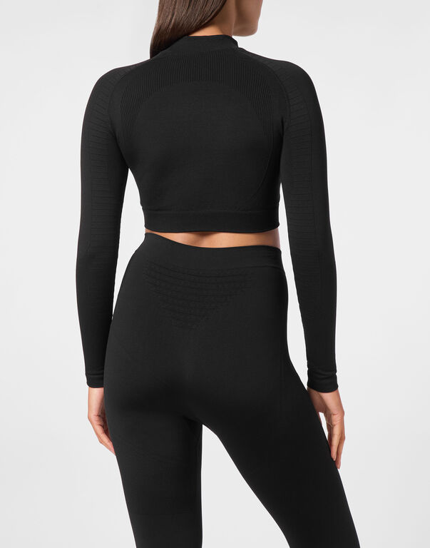 Plein Sport Cropped Sport Top Black