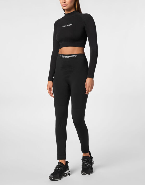 Plein Sport Cropped Sport Top Black