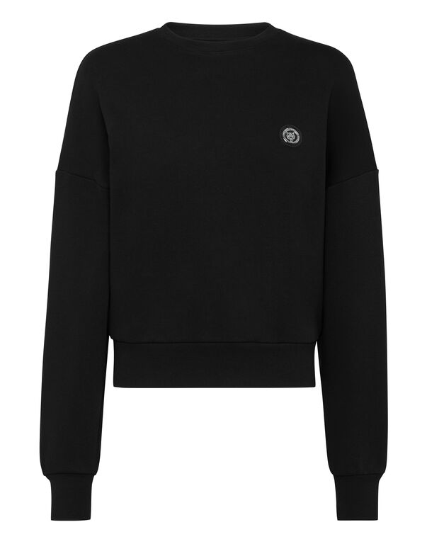 plein sport Cropped Sweatshirt LS Glitter black