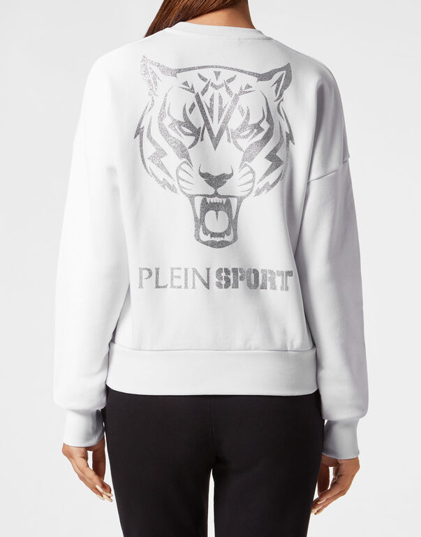 Plein Sport Cropped Sweatshirt LS Glitter White