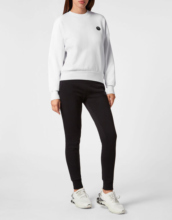 Plein Sport Cropped Sweatshirt LS Glitter White