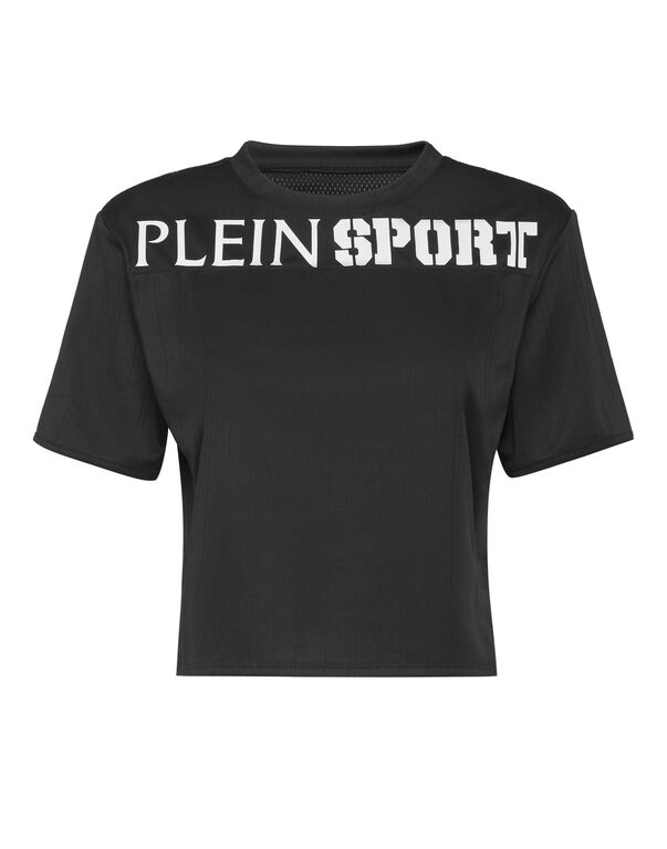 plein sport Cropped T-shirt Round Neck SS black