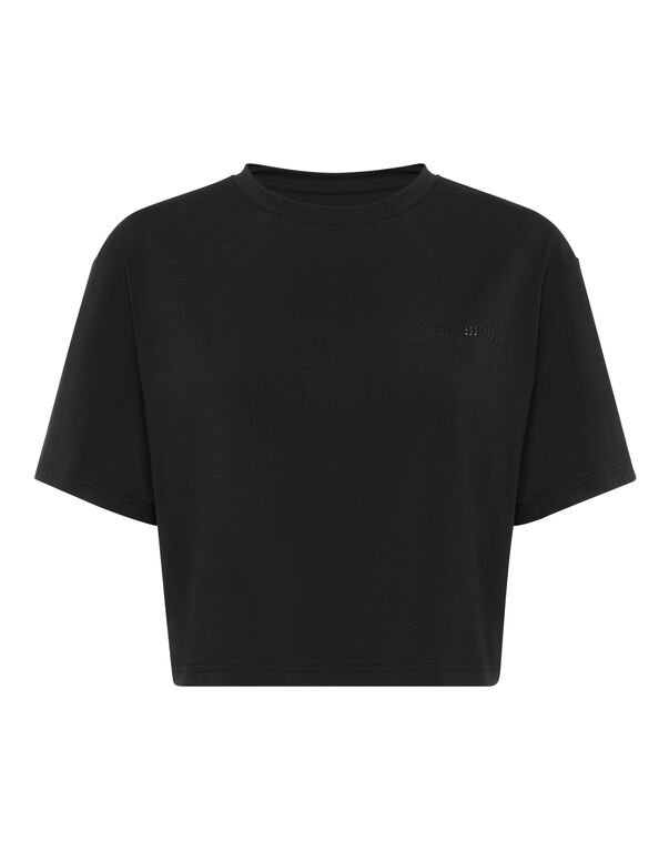 plein sport Cropped T-shirt Round Neck SS black