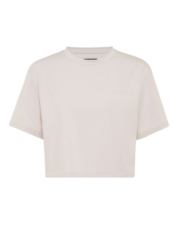 plein sport Cropped T-shirt Round Neck SS grey
