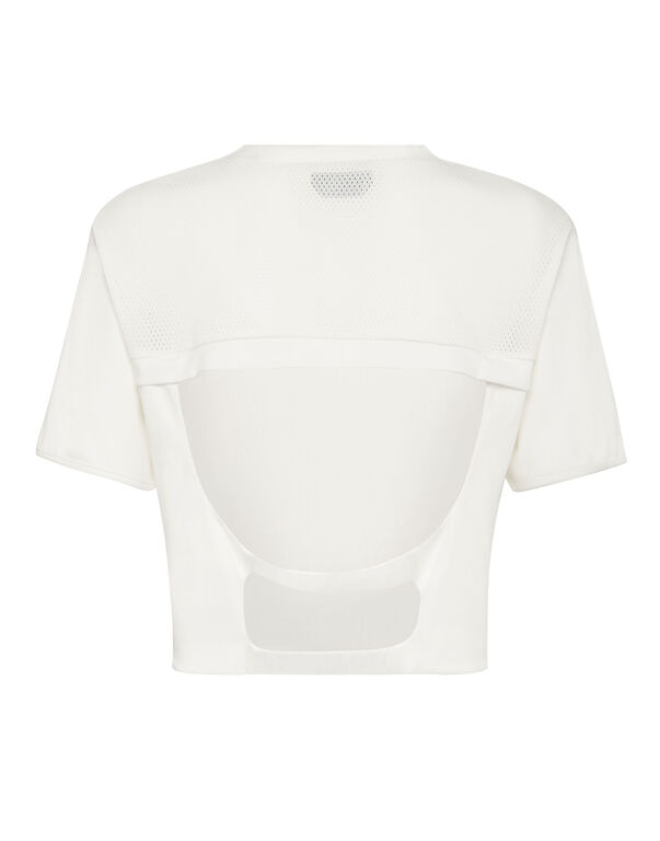Plein Sport Cropped T-shirt Round Neck SS White