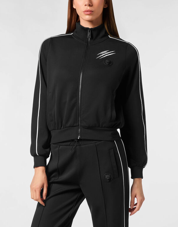 Plein Sport Cropped Tracksuit Jacket Black
