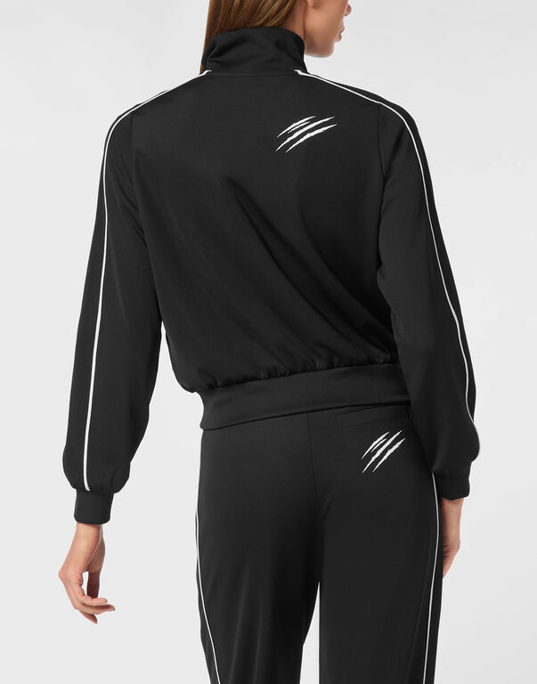 Plein Sport Cropped Tracksuit Jacket Black