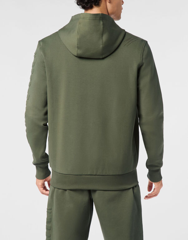 Plein Sport Embossed Hoodie Sweatjacket Military