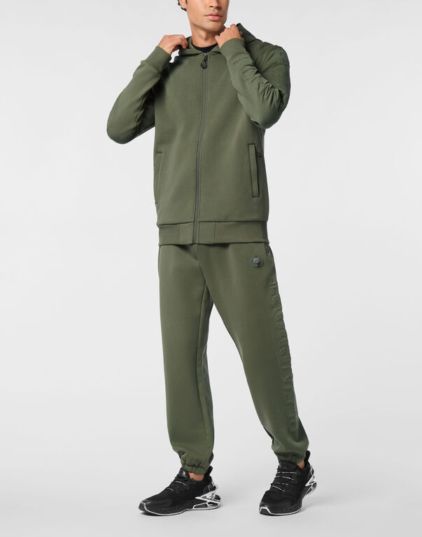 Plein Sport Embossed Hoodie Sweatjacket Military