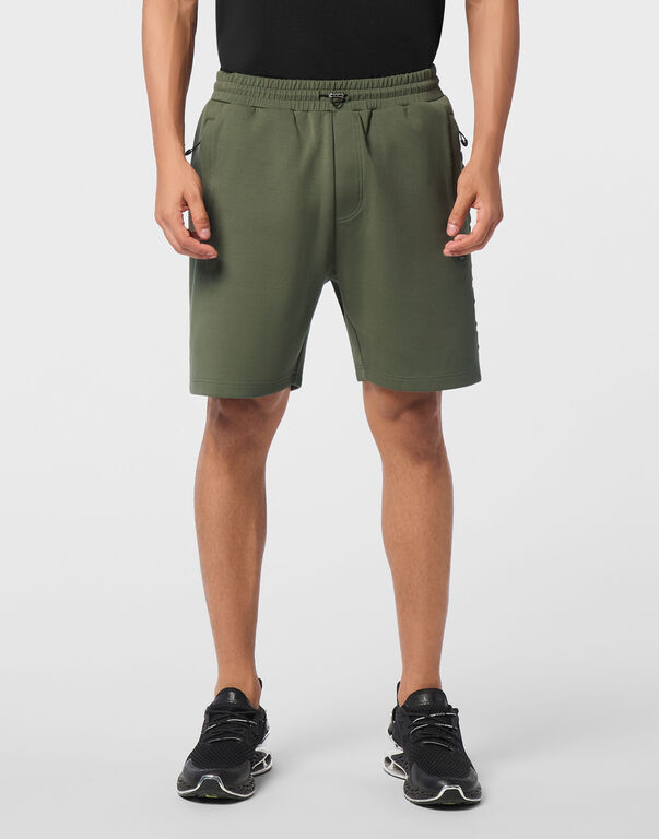 Plein Sport Embossed Jogging Shorts Military