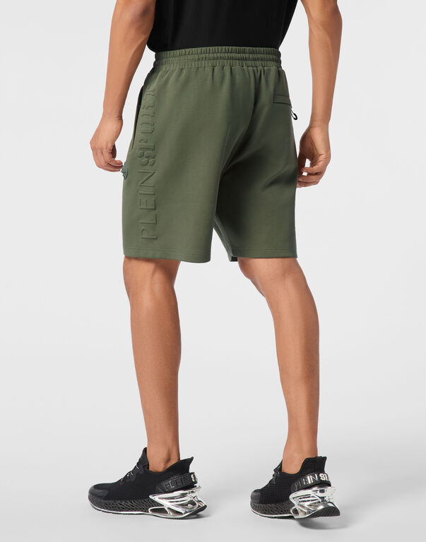 Plein Sport Embossed Jogging Shorts Military