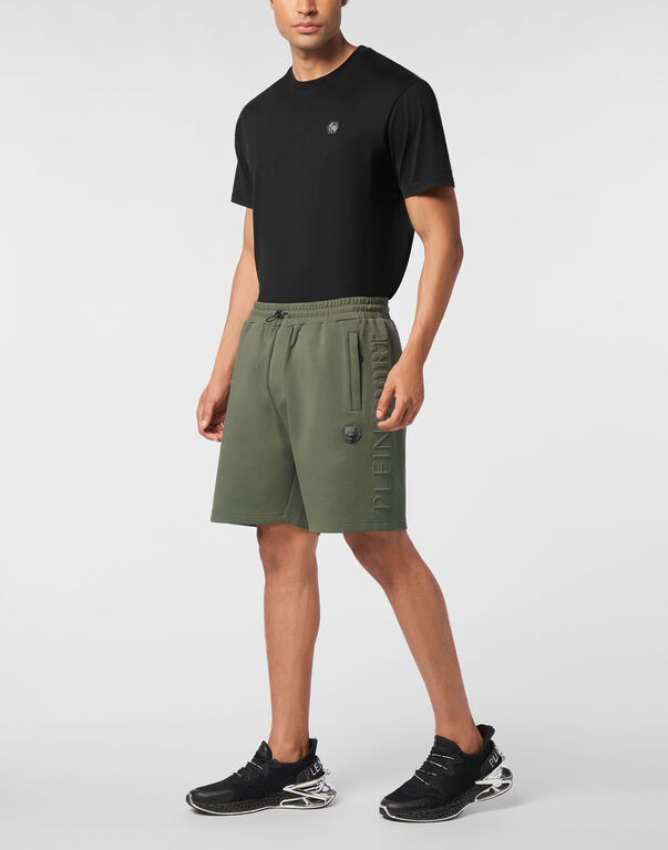 Plein Sport Embossed Jogging Shorts Military