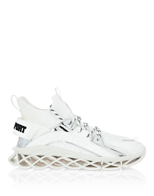 Plein Sport Hi-Top Runner Tiger White