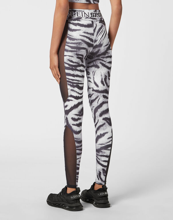 Plein Sport High Waist Leggings Tiger Black / White