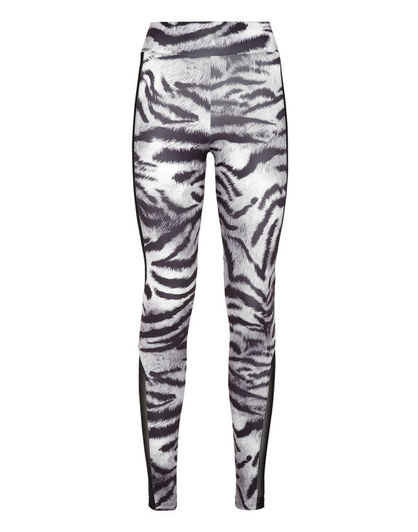 plein sport High Waist Leggings Tiger black / white