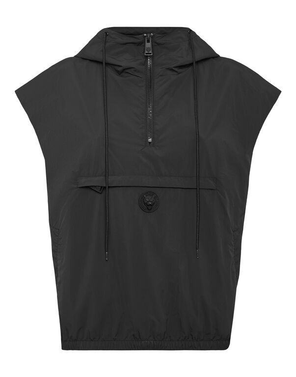 plein sport Hooded Zipped Vest With Pockets black