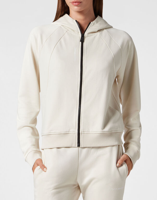 Plein Sport Hoodie Sweatjacket Basic Beige