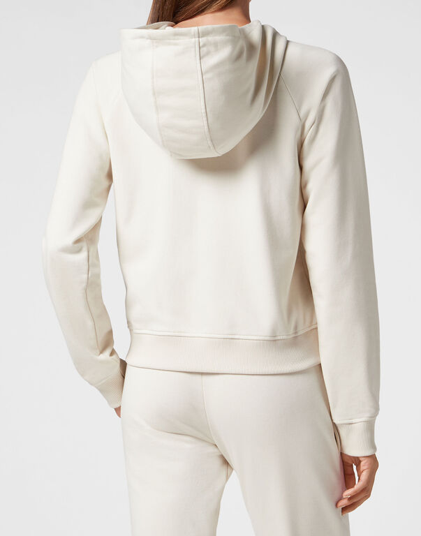 Plein Sport Hoodie Sweatjacket Basic Beige