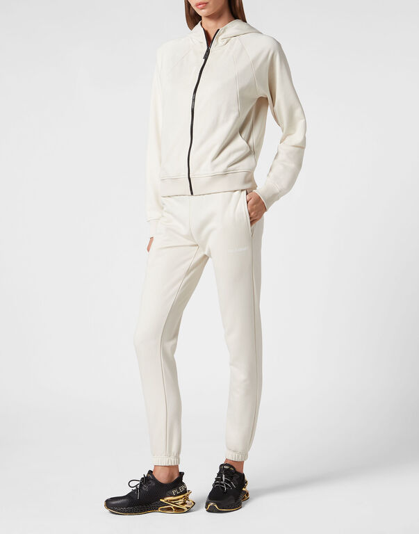 Plein Sport Hoodie Sweatjacket Basic Beige