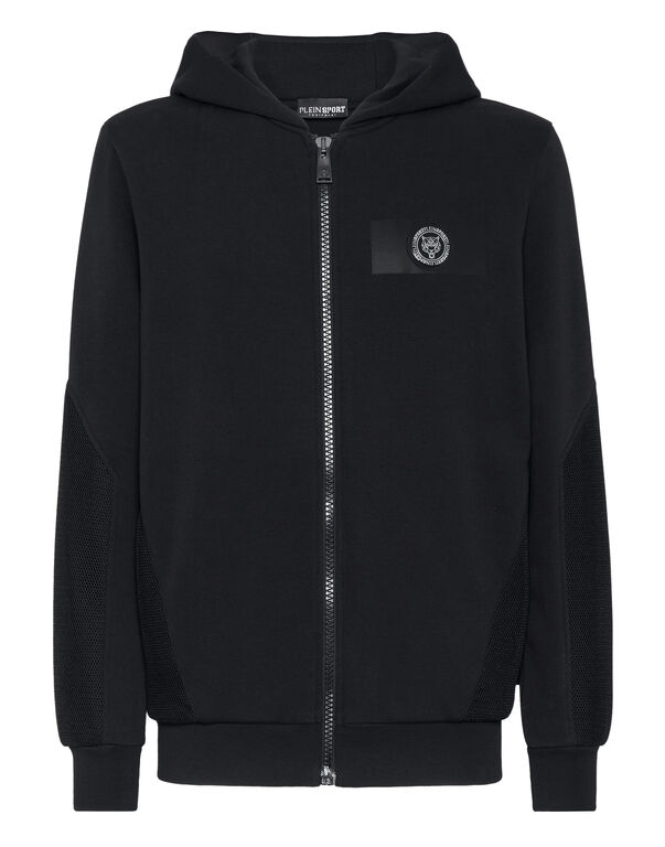 plein sport Hoodie Sweatjacket black+green fluo