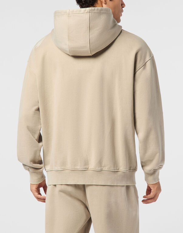 Plein Sport Hoodie Sweatjacket Cold Dye Beige