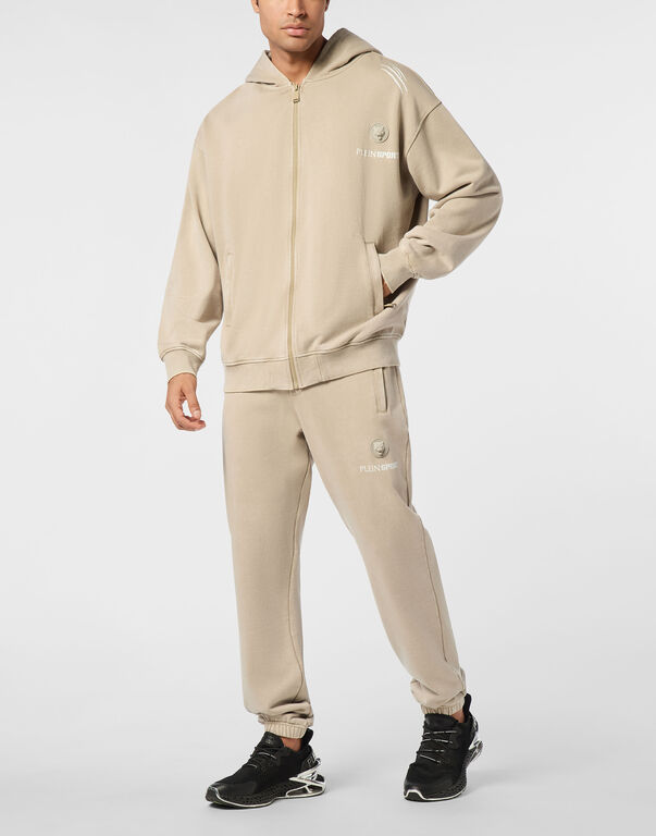 Plein Sport Hoodie Sweatjacket Cold Dye Beige