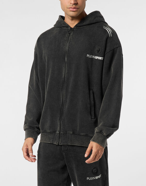 Plein Sport Hoodie Sweatjacket Cold Dye Black