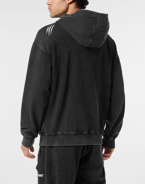 Plein Sport Hoodie Sweatjacket Cold Dye Black