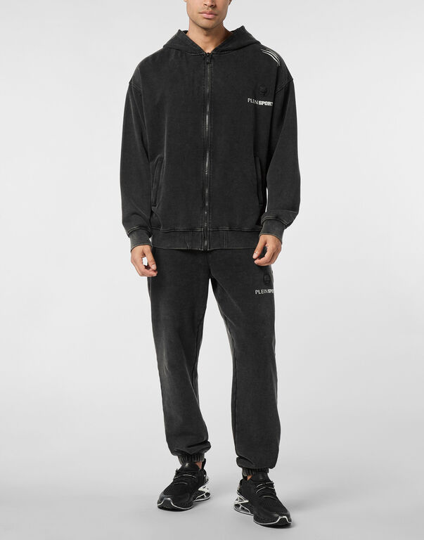 Plein Sport Hoodie Sweatjacket Cold Dye Black