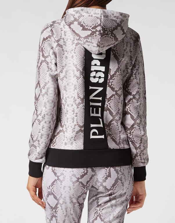 Plein Sport Hoodie Sweatjacket Pitone Grey