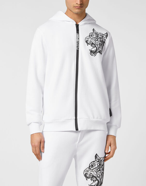 Plein Sport Hoodie Sweatjacket White