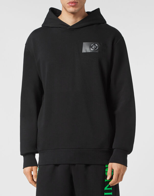Plein Sport Hoodie Sweatshirt Black+green Fluo