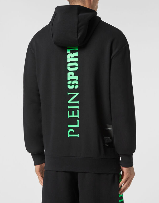 Plein Sport Hoodie Sweatshirt Black+green Fluo