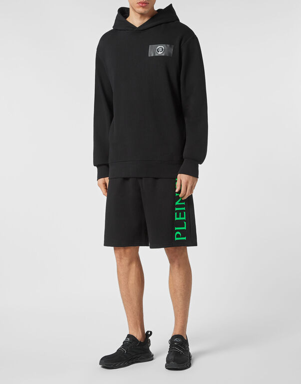 Plein Sport Hoodie Sweatshirt Black+green Fluo