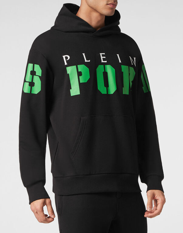 Plein Sport Hoodie Sweatshirt Black+green Fluo