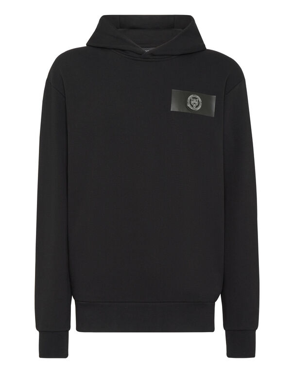 plein sport Hoodie Sweatshirt black+green fluo