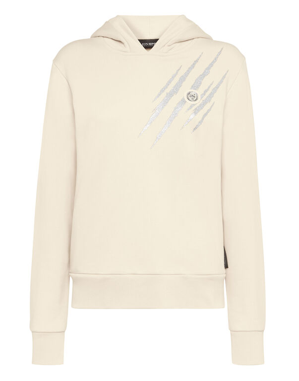 plein sport Hoodie Sweatshirt Scratch beige