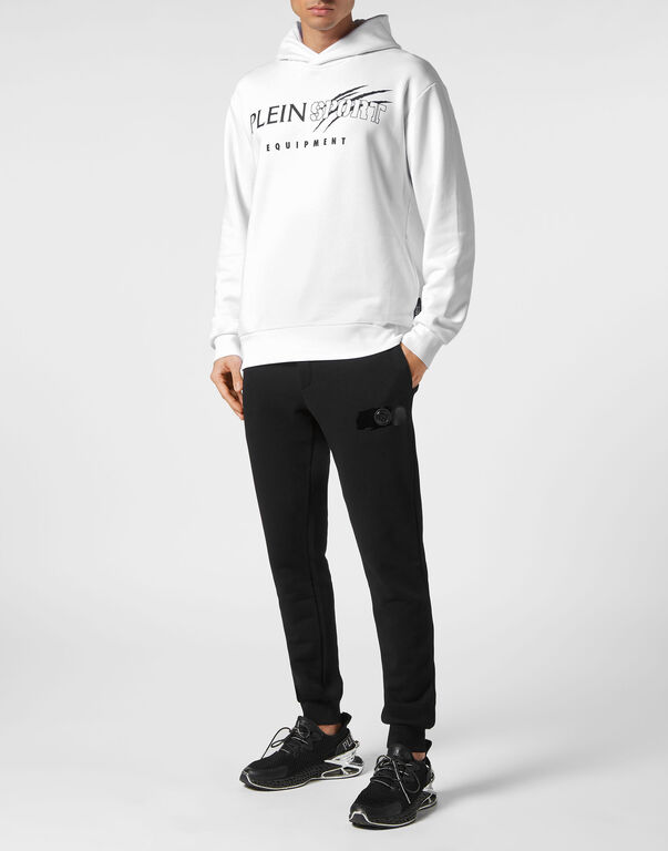Plein Sport Hoodie Sweatshirt Scratch White / Black
