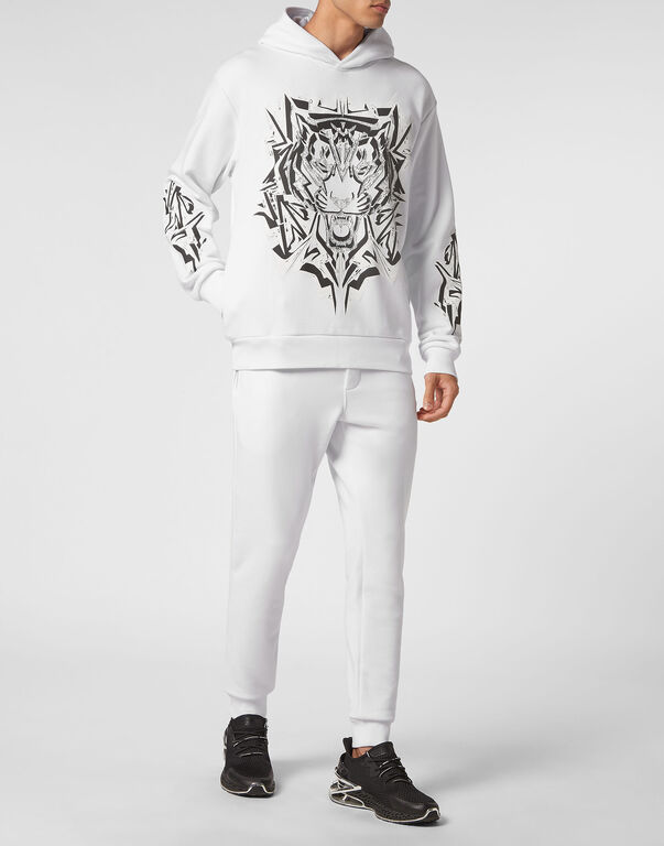 Plein Sport Hoodie Sweatshirt Thunder Tiger White
