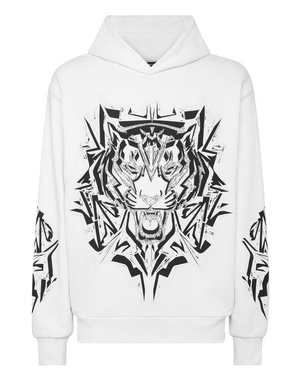 plein sport Hoodie Sweatshirt Thunder Tiger white
